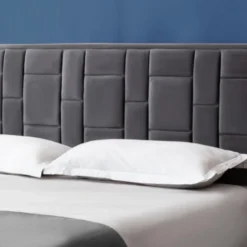 Tête De Lit HERMINE - 140 Cm - Velours - Gris Foncé -Sominova Soldes Boutique accessoire de spa 424681