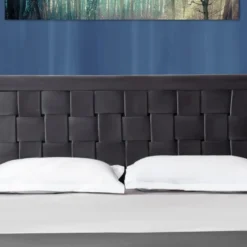 Tête De Lit JENNA - 140 Cm - Velours - Gris Foncé -Sominova Soldes Boutique accessoire de spa 424731