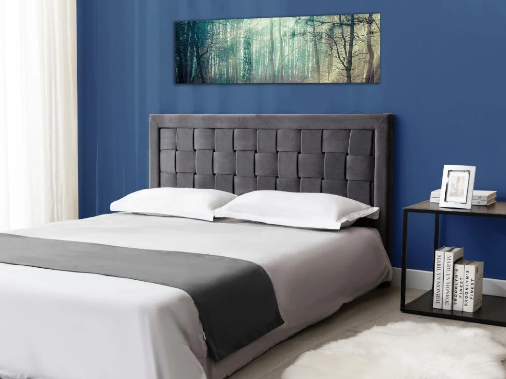 Tête De Lit JENNA - 160 Cm - Velours - Gris Foncé 3 Tête De Lit JENNA - 160 Cm - Velours - Gris Foncé