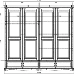 Armoire Penderie Pin Miel 4 Portes 4 Tiroirs -Sominova Soldes Boutique armoire et dressing 10055363