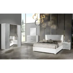 LANA - Armoire 4 Portes Avec Penderie Et Miroir 5 LANA - Armoire 4 Portes Avec Penderie Et Miroir -Sominova Soldes Boutique armoire et dressing 10055489