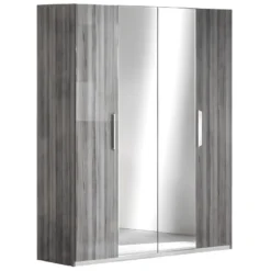 BETTY - Armoire 4 Portes Avec Miroir Central
