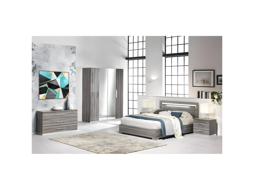 BETTY - Armoire 4 Portes Avec Miroir Central 4 BETTY - Armoire 4 Portes Avec Miroir Central – Image 2