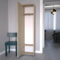 ATARA | Armoire D'entrée Avec Grand Miroir | 180x50x35 Cm | Deux étagères + Porte-cintres | Meuble D'entrée 9 ATARA | Armoire D'entrée Avec Grand Miroir | 180x50x35 Cm | Deux étagères + Porte-cintres | Meuble D'entrée -Sominova Soldes Boutique armoire et dressing 10058387