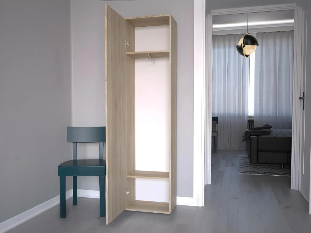 ATARA | Armoire D'entrée Avec Grand Miroir | 180x50x35 Cm | Deux étagères + Porte-cintres | Meuble D'entrée 6 ATARA | Armoire D'entrée Avec Grand Miroir | 180x50x35 Cm | Deux étagères + Porte-cintres | Meuble D'entrée – Image 4