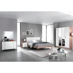 PREEM - Armoire 4 Portes Avec Miroir Central 7 PREEM - Armoire 4 Portes Avec Miroir Central -Sominova Soldes Boutique armoire et dressing 10058543