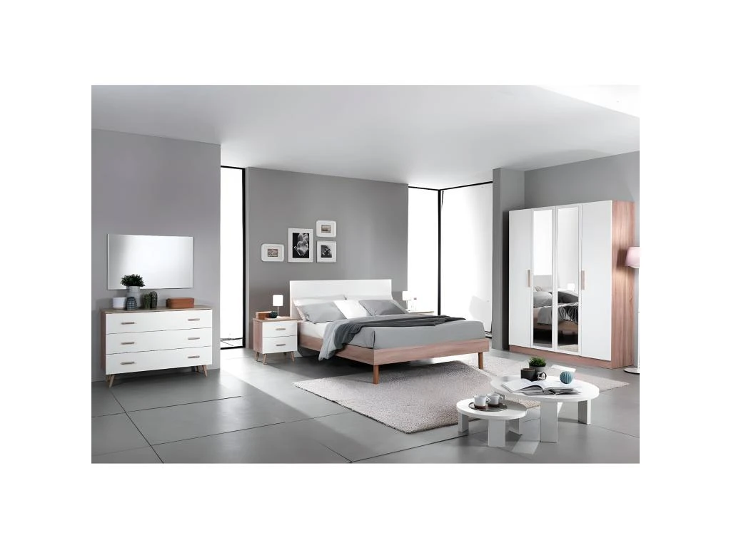 PREEM - Armoire 4 Portes Avec Miroir Central 4 PREEM - Armoire 4 Portes Avec Miroir Central – Image 2