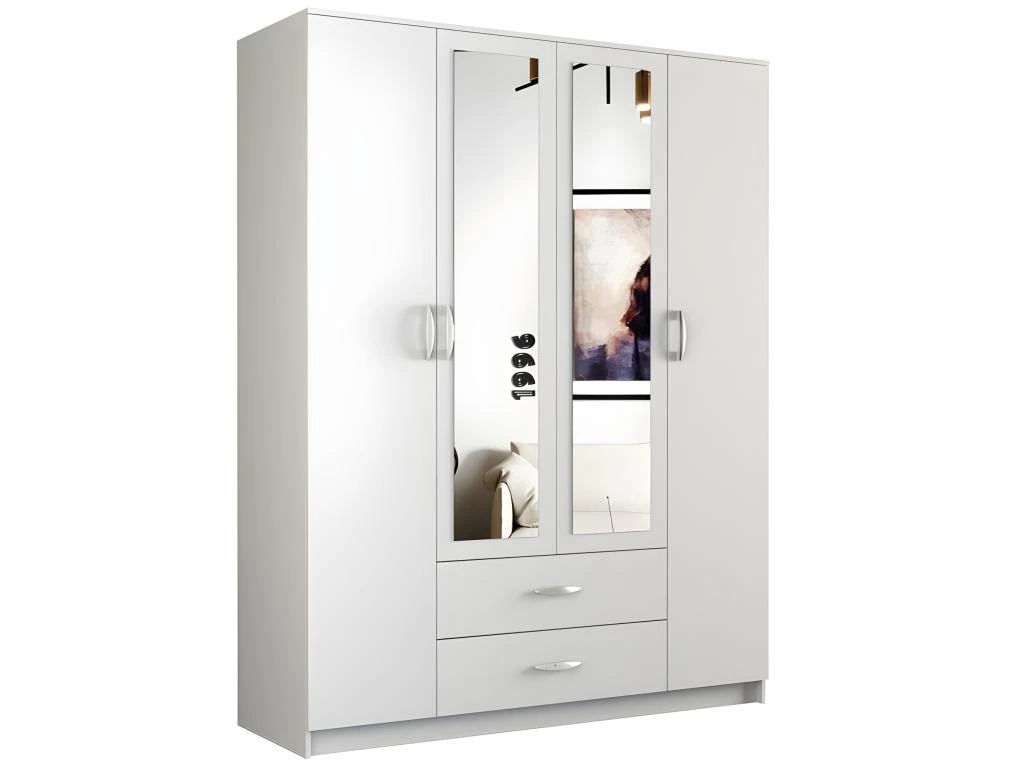 ROMA | Grande Armoire Chambre Bureau | Penderie Multifonctions | 2 Portes | 2 Miroirs | 2 Tiroirs | Meuble De Rangement | Etagères 3 ROMA | Grande Armoire Chambre Bureau | Penderie Multifonctions | 2 Portes | 2 Miroirs | 2 Tiroirs | Meuble De Rangement | Etagères