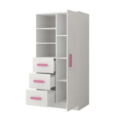 OLLIE - Armoire Chambre D'enfants - 3 Tiroirs + 5 étagères - 160x80x40 Cm -Sominova Soldes Boutique armoire et dressing 10059051