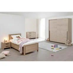 LETTY - Armoire 2 Portes Coulissantes 2m Aspect Bois Clair 8 LETTY - Armoire 2 Portes Coulissantes 2m Aspect Bois Clair -Sominova Soldes Boutique armoire et dressing 10059077