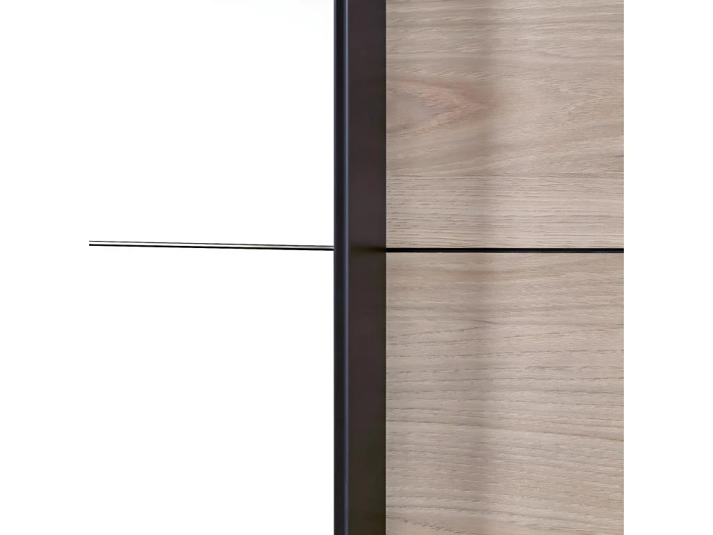 LETTY - Armoire 2 Portes Coulissantes 2m Aspect Bois Clair 7 LETTY - Armoire 2 Portes Coulissantes 2m Aspect Bois Clair – Image 5