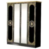 SOLAYA NOIRE - Armoire 4 Portes Avec Miroir Central -Sominova Soldes Boutique armoire et dressing 10059125
