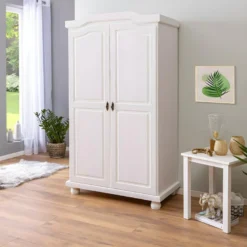 SYDNEY - Armoire 2 Portes + Penderie Bois Massif Vernis Blanc 10 SYDNEY - Armoire 2 Portes + Penderie Bois Massif Vernis Blanc -Sominova Soldes Boutique armoire et dressing 10059145