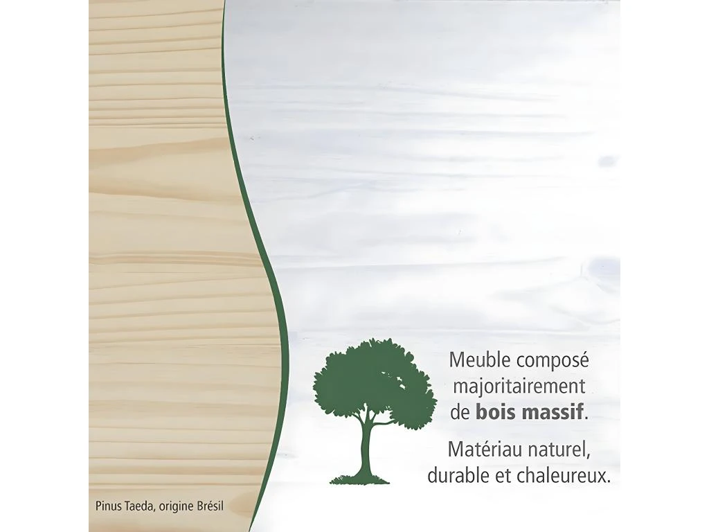 SYDNEY - Armoire 2 Portes + Penderie Bois Massif Vernis Blanc 7 SYDNEY - Armoire 2 Portes + Penderie Bois Massif Vernis Blanc – Image 5