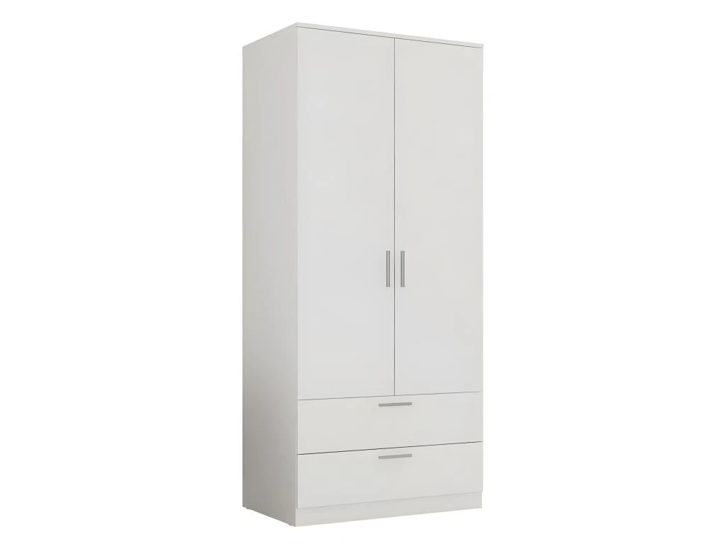 Armoire Dressing 2 Portes 2 Tiroirs Blanc 3 Armoire Dressing 2 Portes 2 Tiroirs Blanc
