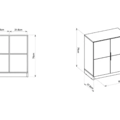 Armoire Basse 2 Portes Blanche -Sominova Soldes Boutique armoire et dressing 10059649