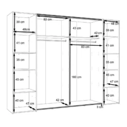 Armoire Portes Coulissantes Et Battantes Noir Et Chêne - KAMILA 11 Armoire Portes Coulissantes Et Battantes Noir Et Chêne - KAMILA -Sominova Soldes Boutique armoire et dressing 10059739