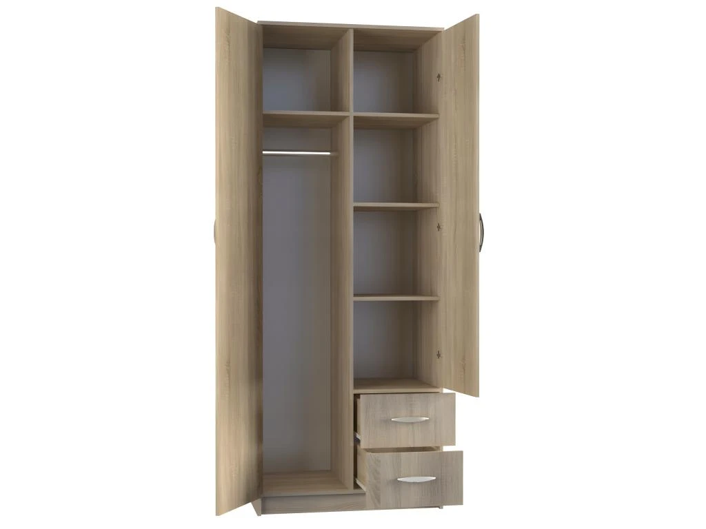 ROMA | Armoire Compacte Chambre Bureau | Penderie Multifonctions | 2 Portes | Miroir | 2 Tiroirs | Meuble De Rangement | Dressing 4 ROMA | Armoire Compacte Chambre Bureau | Penderie Multifonctions | 2 Portes | Miroir | 2 Tiroirs | Meuble De Rangement | Dressing – Image 2