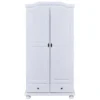 NEDER - Armoire 2 Portes Bois Massif Blanc -Sominova Soldes Boutique armoire et dressing 10060131