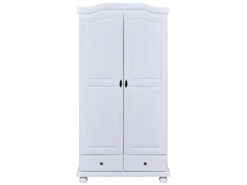 NEDER - Armoire 2 Portes Bois Massif Blanc 3 NEDER - Armoire 2 Portes Bois Massif Blanc