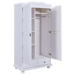 NEDER - Armoire 2 Portes Bois Massif Blanc 11 NEDER - Armoire 2 Portes Bois Massif Blanc -Sominova Soldes Boutique armoire et dressing 10060139