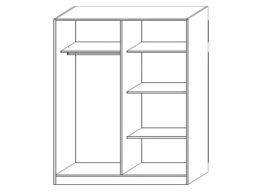 LUCIA - Armoire 4 Portes Laqué Blanc Et Chêne Anthracite 5 LUCIA - Armoire 4 Portes Laqué Blanc Et Chêne Anthracite – Image 3