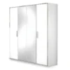 IZIA BLANCHE - Armoire 4 Portes Avec Penderie Et Miroir 2 IZIA BLANCHE - Armoire 4 Portes Avec Penderie Et Miroir -Sominova Soldes Boutique armoire et dressing 10060291