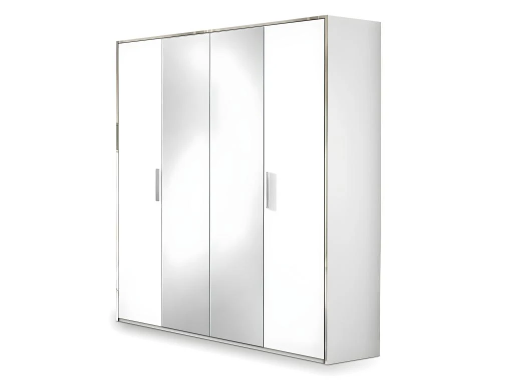 IZIA BLANCHE - Armoire 4 Portes Avec Penderie Et Miroir 3 IZIA BLANCHE - Armoire 4 Portes Avec Penderie Et Miroir