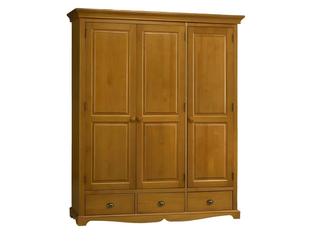 Armoire Penderie Pin Miel 3 Portes 3 T 3 Armoire Penderie Pin Miel 3 Portes 3 T