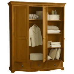 Armoire Penderie Pin Miel 3 Portes 3 T 6 Armoire Penderie Pin Miel 3 Portes 3 T -Sominova Soldes Boutique armoire et dressing 10060355