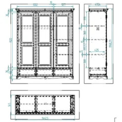 Armoire Penderie Pin Miel 3 Portes 3 T 7 Armoire Penderie Pin Miel 3 Portes 3 T -Sominova Soldes Boutique armoire et dressing 10060357