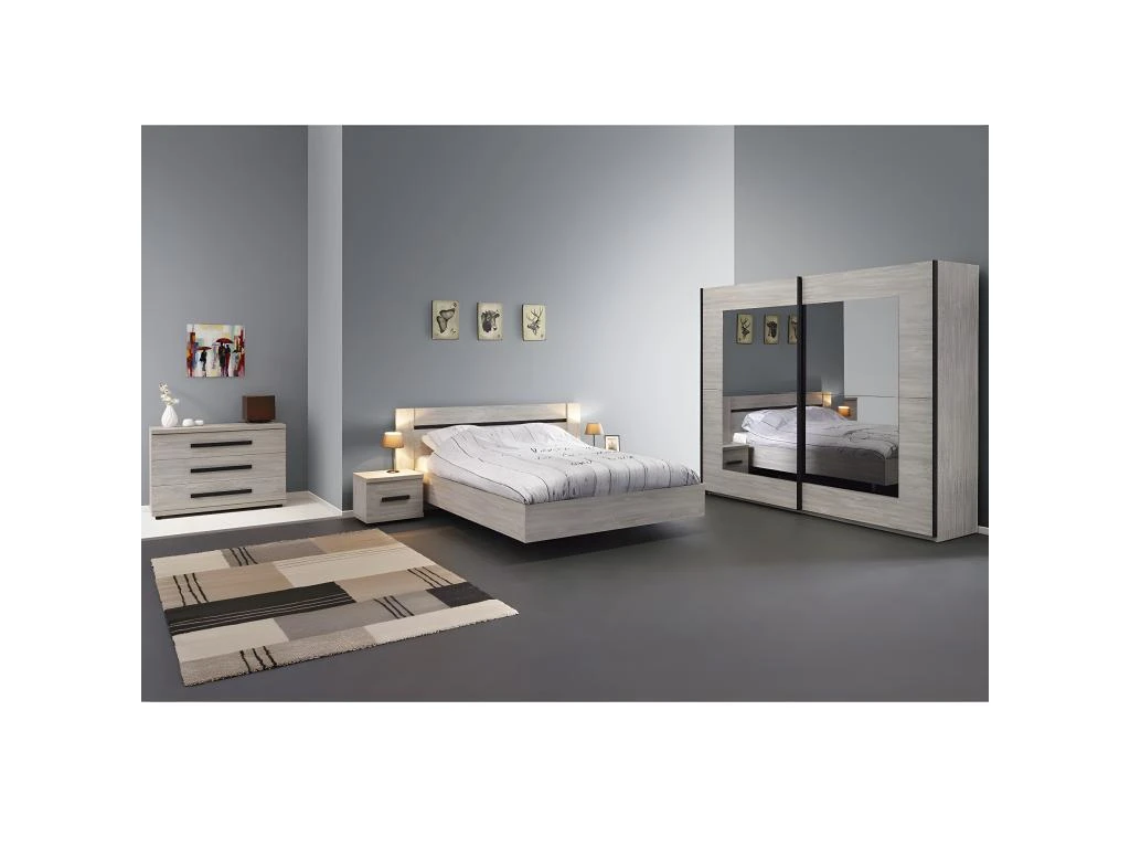 MARJORIE - Armoire 2 Portes Coulissantes 200cm 4 MARJORIE - Armoire 2 Portes Coulissantes 200cm – Image 2