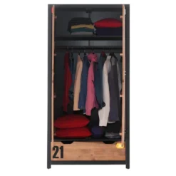 TCHAD - Armoire 2 Portes 1 Tiroir En Pin Massif Avec Motifs -Sominova Soldes Boutique armoire et dressing 10451153