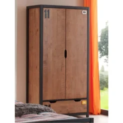 TCHAD - Armoire 2 Portes 1 Tiroir En Pin Massif Avec Motifs -Sominova Soldes Boutique armoire et dressing 10451155