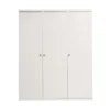 CLEO - Armoire 3 Portes Effet Lambris Blanc Laqué -Sominova Soldes Boutique armoire et dressing 10479379