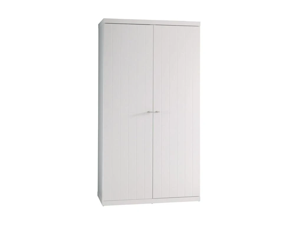 CLEO - Armoire 2 Portes Effet Lambris Blanc Laqué 3 CLEO - Armoire 2 Portes Effet Lambris Blanc Laqué