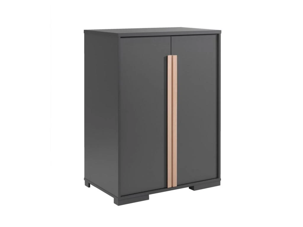 NASH DARK - Armoire Basse 2 Portes Anthracite Et Bois 3 NASH DARK - Armoire Basse 2 Portes Anthracite Et Bois