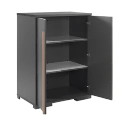 NASH DARK - Armoire Basse 2 Portes Anthracite Et Bois 7 NASH DARK - Armoire Basse 2 Portes Anthracite Et Bois -Sominova Soldes Boutique armoire et dressing 10479395