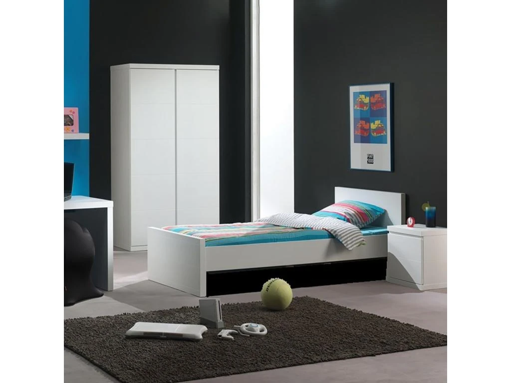 DEBBIE - Armoire 2 Portes Laquée Blanche 4 DEBBIE - Armoire 2 Portes Laquée Blanche – Image 2