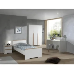 NASH WHITE - Armoire 3 Portes Blanche Et Bois 9 NASH WHITE - Armoire 3 Portes Blanche Et Bois -Sominova Soldes Boutique armoire et dressing 10479451