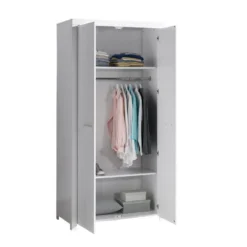 GASTON - Armoire 2 Portes Laqué Blanc -Sominova Soldes Boutique armoire et dressing 10481207