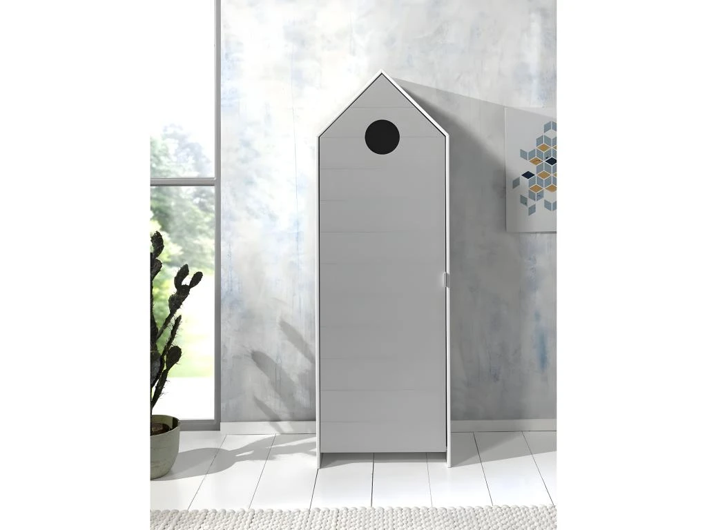 HAVRE - Armoire Cabane De Plage Grise 1 Porte 4 HAVRE - Armoire Cabane De Plage Grise 1 Porte – Image 2