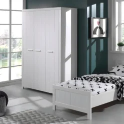 GASTON - Armoire 3 Portes Laqué Blanc -Sominova Soldes Boutique armoire et dressing 10537271
