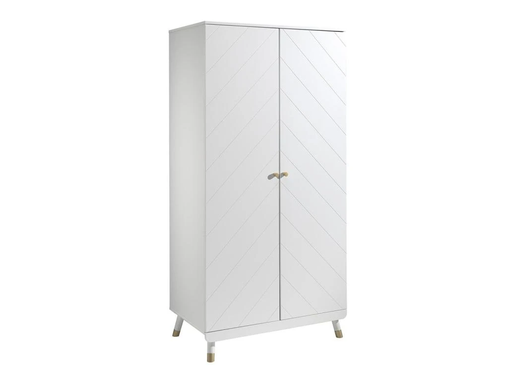 TINY WHITE - Armoire 2 Portes Blanche Motif Graphique 3 TINY WHITE - Armoire 2 Portes Blanche Motif Graphique