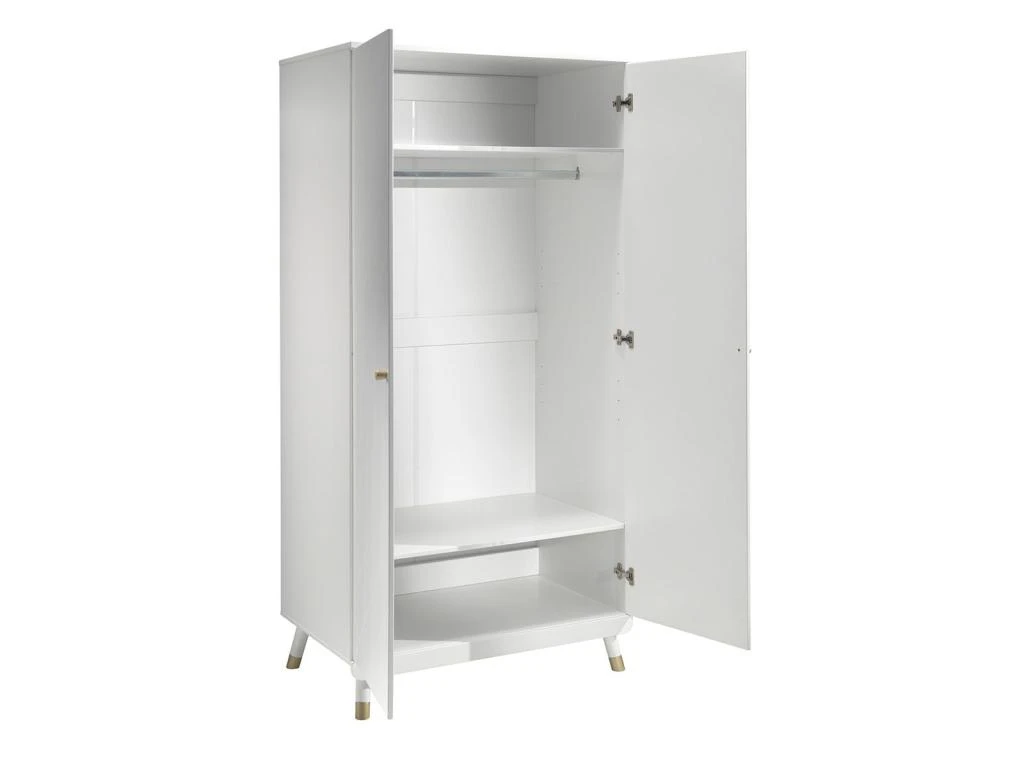 TINY WHITE - Armoire 2 Portes Blanche Motif Graphique 4 TINY WHITE - Armoire 2 Portes Blanche Motif Graphique – Image 2