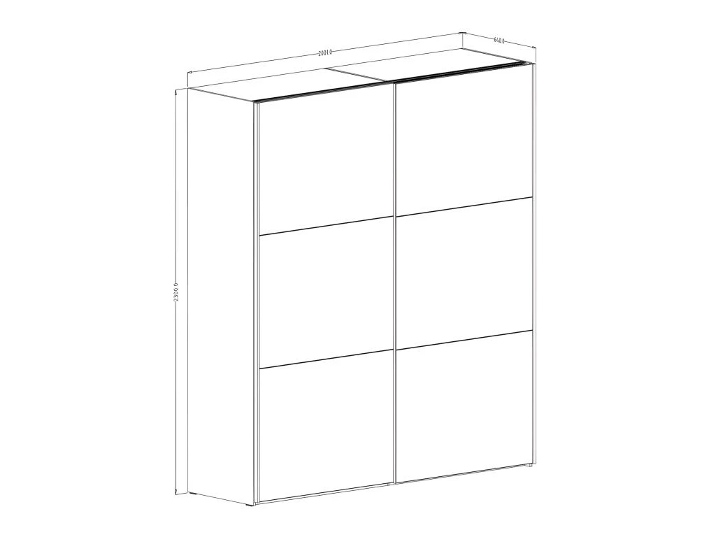 Armoire Design 2 Portes Coulissantes 200cm Couleur Blanc. Collection SMITH 7 Armoire Design 2 Portes Coulissantes 200cm Couleur Blanc. Collection SMITH – Image 5