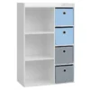 Meuble De Rangement Pour Garçon 3 Niches + 4 Tiroirs Bleu Et Gris -Sominova Soldes Boutique armoire et dressing 10831821