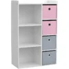 Meuble De Rangement Pour Fille 3 Niches + 4 Tiroirs Rose Et Gris -Sominova Soldes Boutique armoire et dressing 10831823