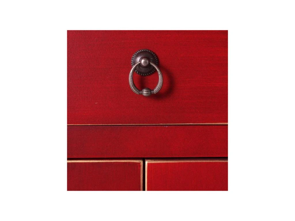 Armoire 4 Portes, 3 Tiroirs Rouge Meuble Chinois - PEKIN 5 Armoire 4 Portes, 3 Tiroirs Rouge Meuble Chinois - PEKIN – Image 3