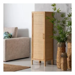 Armoire De Salon 1 Porte Bois Naturel - CHRISTINA 6 Armoire De Salon 1 Porte Bois Naturel - CHRISTINA -Sominova Soldes Boutique armoire et dressing 11144117